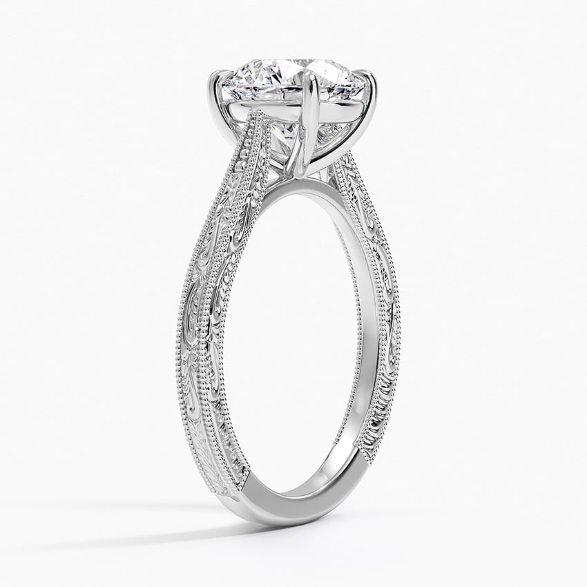 Elsie Engraved Engagement Ring