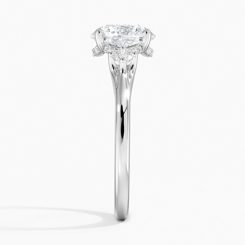 Floating Three Stone Diamond Engagement Ring