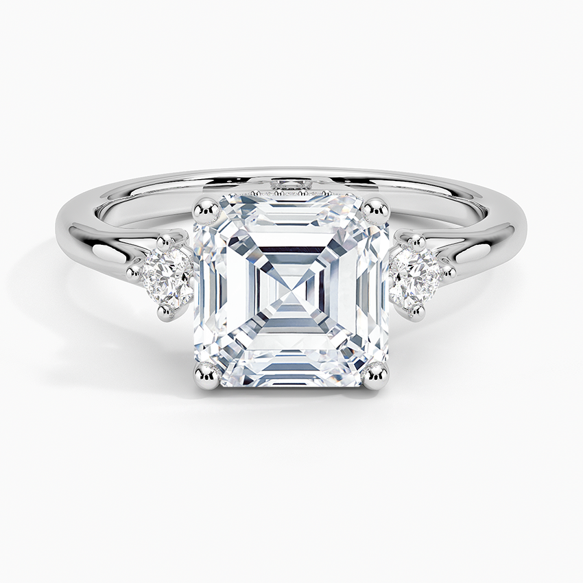 Floating Three Stone Diamond Engagement Ring