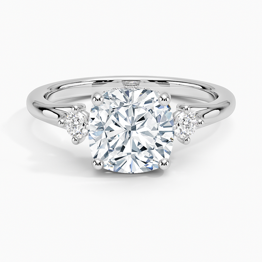 Floating Three Stone Diamond Engagement Ring