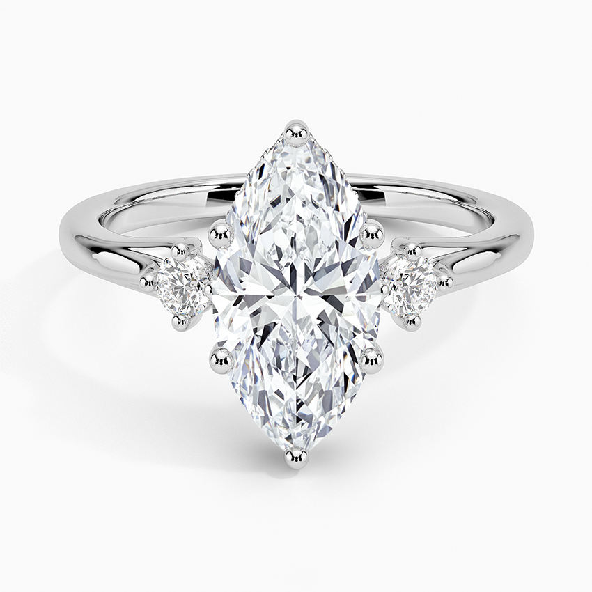 Floating Three Stone Diamond Engagement Ring