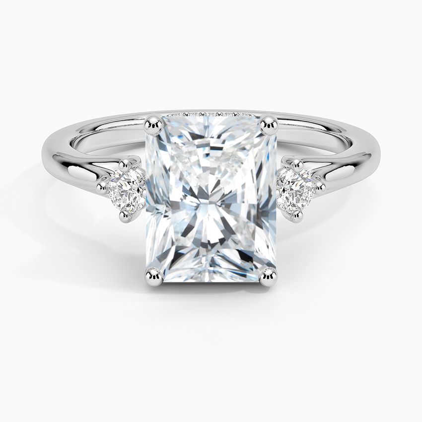 Floating Three Stone Diamond Engagement Ring