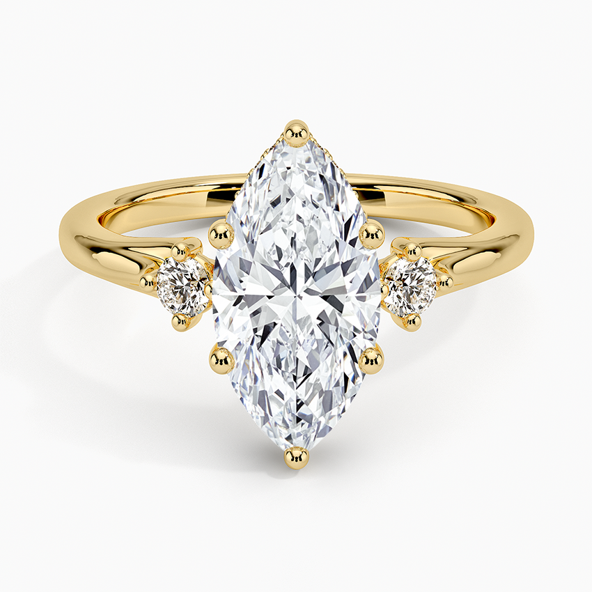 Floating Three Stone Diamond Engagement Ring