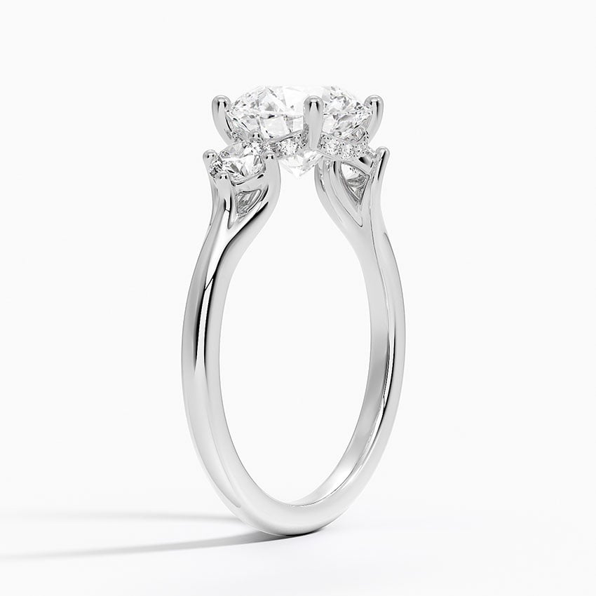 Luxe Floating Three Stone Diamond Engagement Ring