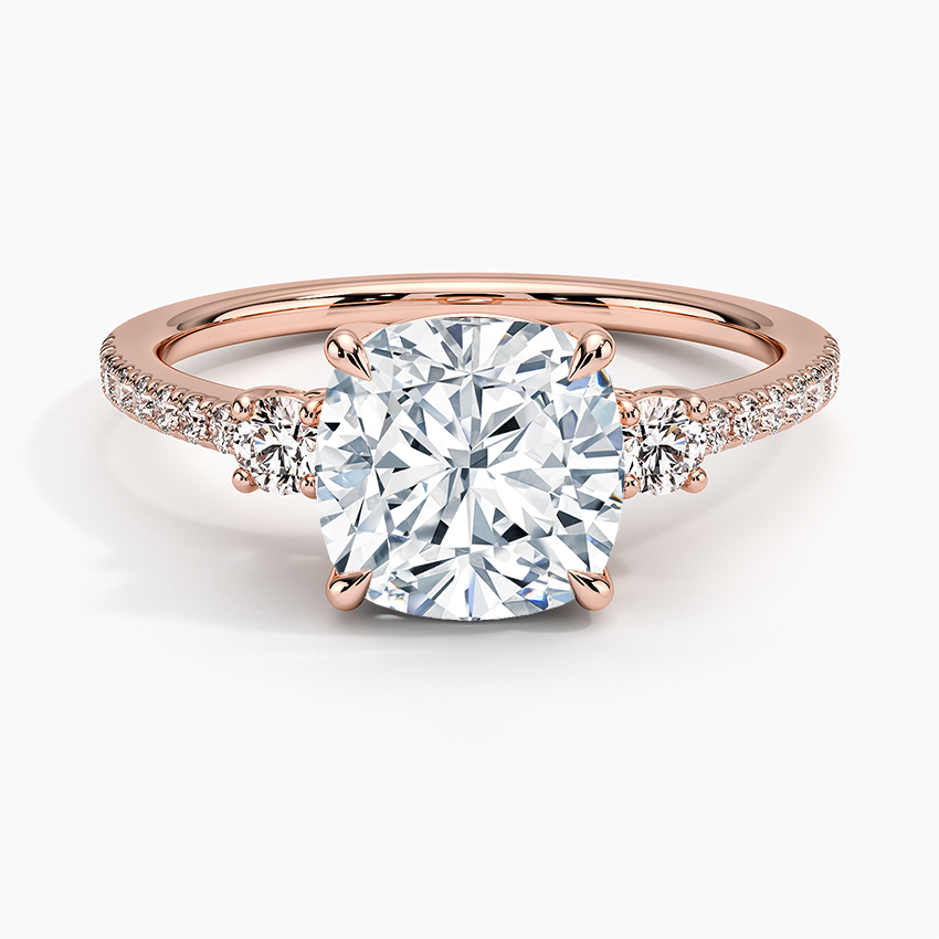 Lyra Three Stone Diamond Engagement Ring