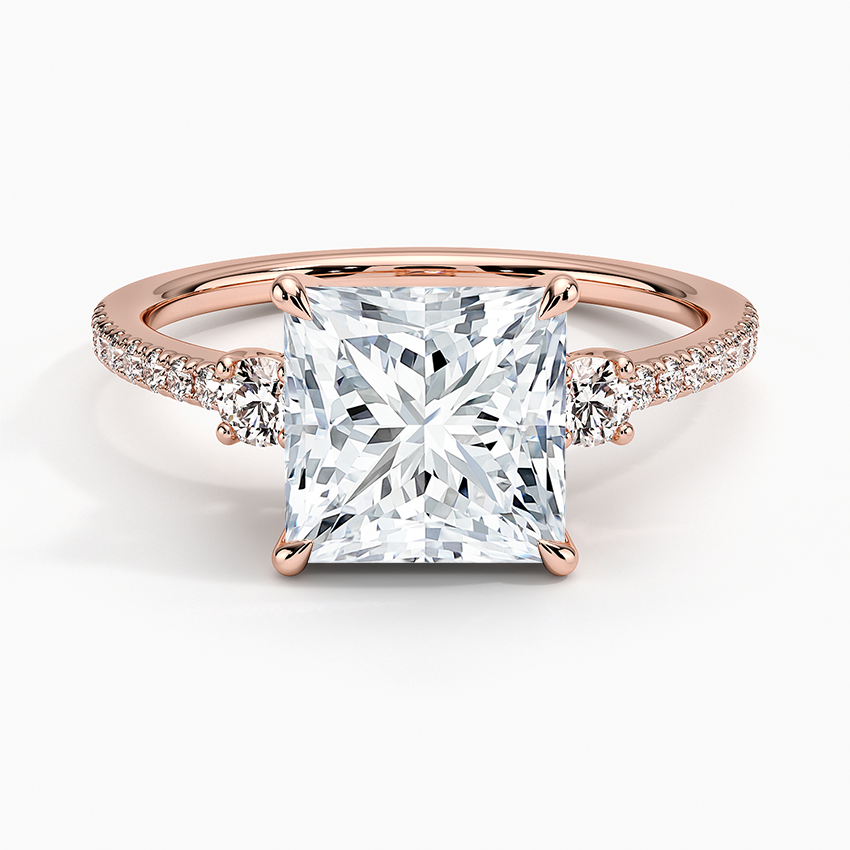 Lyra Three Stone Diamond Engagement Ring