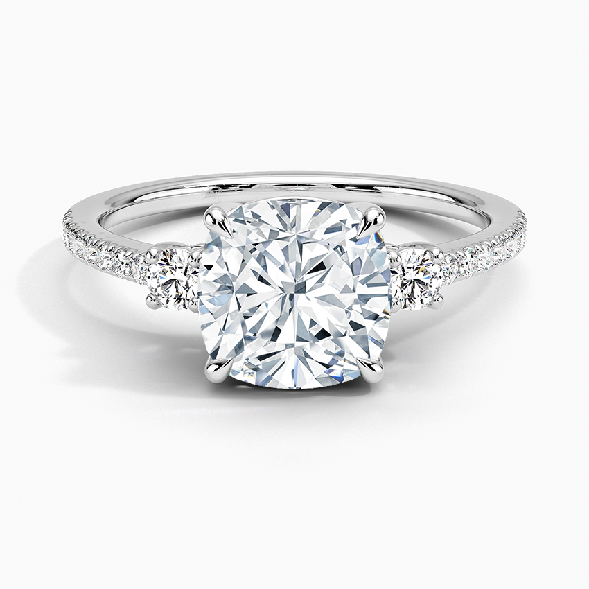 Lyra Three Stone Diamond Engagement Ring