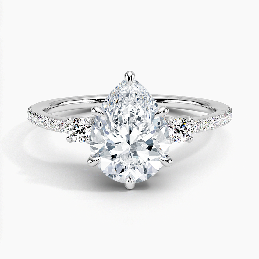 Lyra Three Stone Diamond Engagement Ring