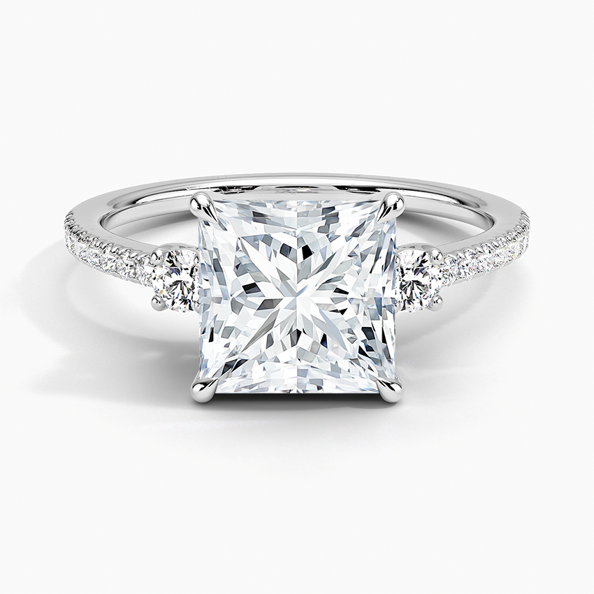 Lyra Three Stone Diamond Engagement Ring