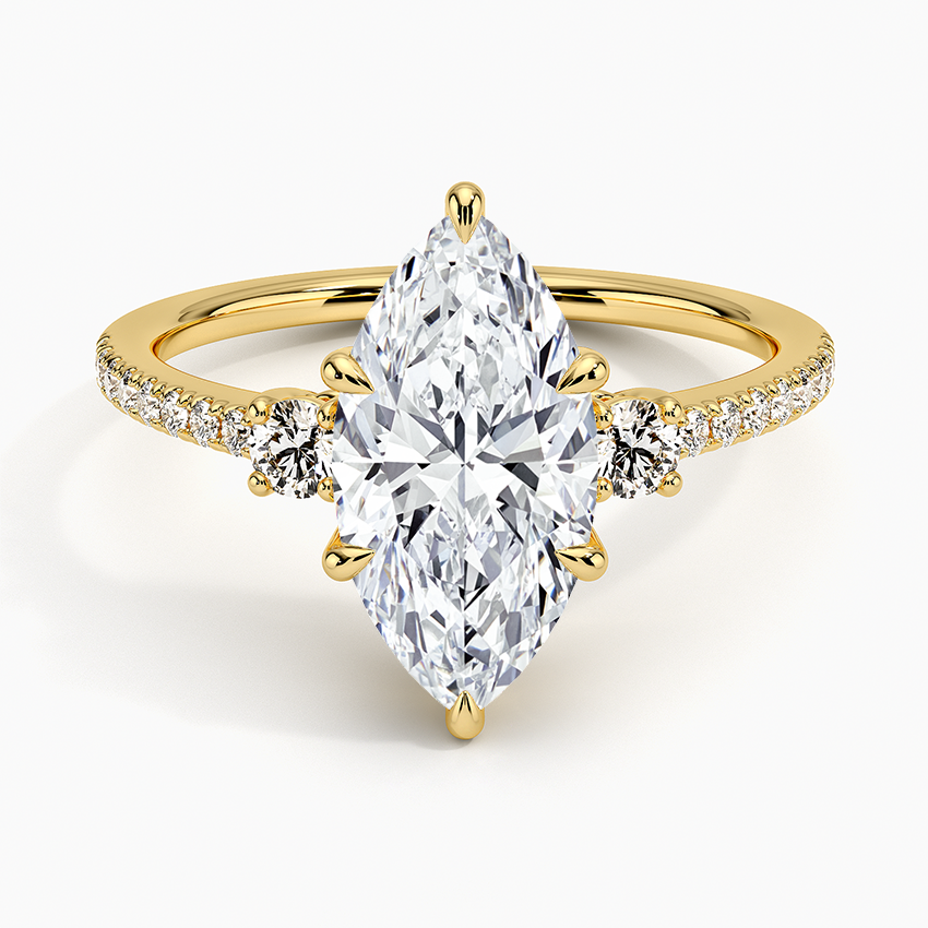 Lyra Three Stone Diamond Engagement Ring