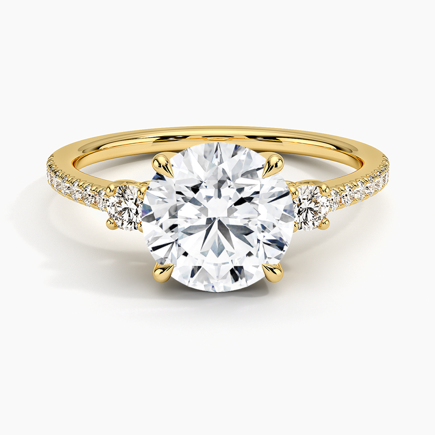 Lyra Three Stone Diamond Engagement Ring