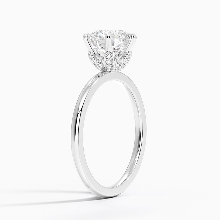 Petal Six Prong Diamond Engagement Ring