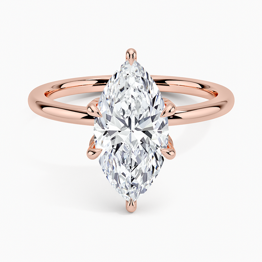 Petal Six Prong Diamond Engagement Ring