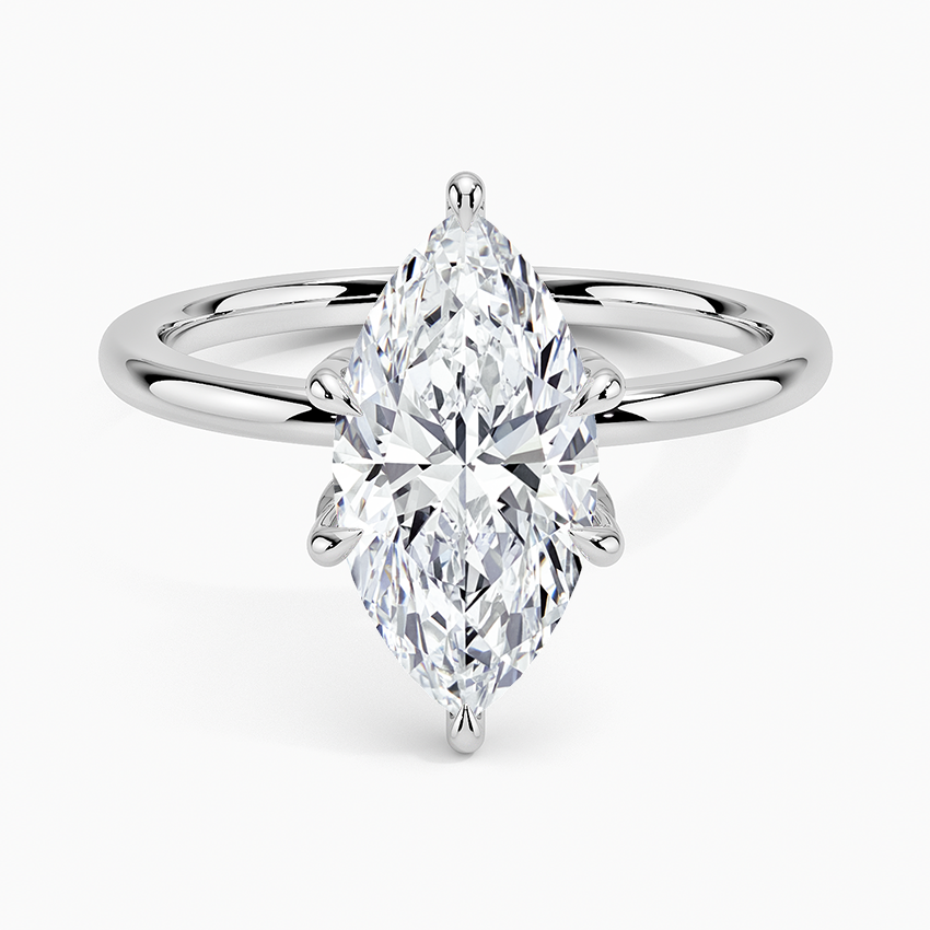 Petal Six Prong Diamond Engagement Ring