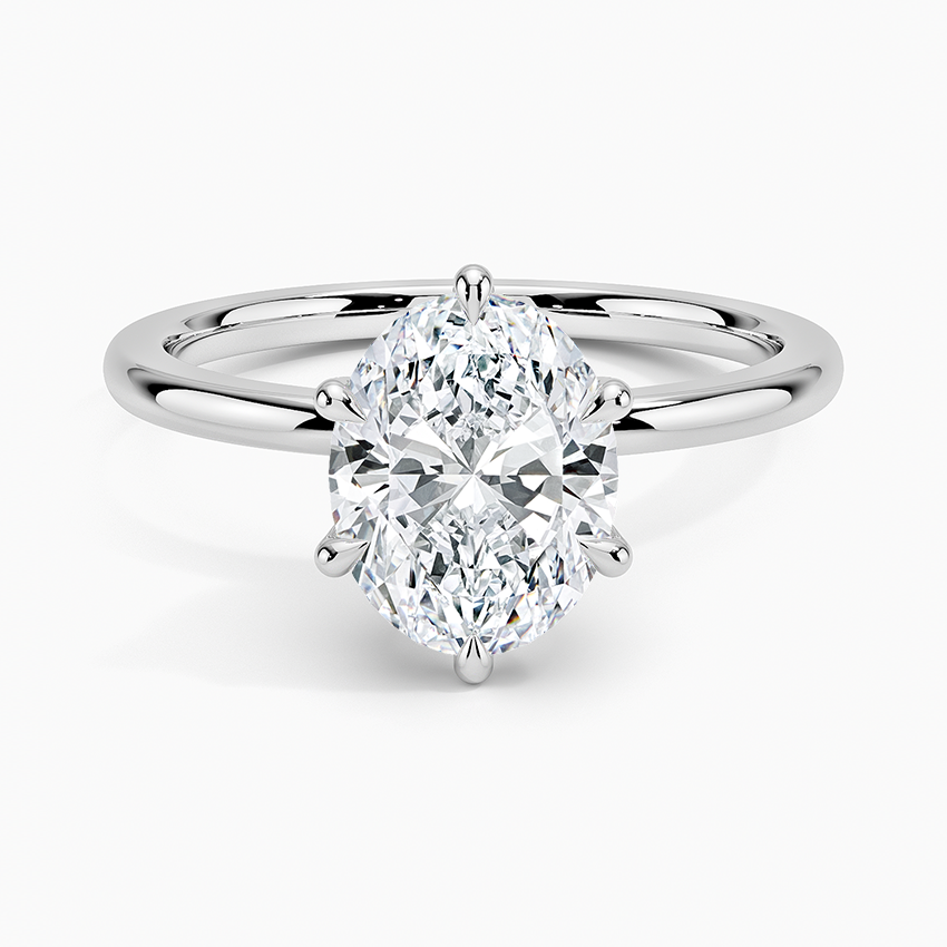 Petal Six Prong Diamond Engagement Ring