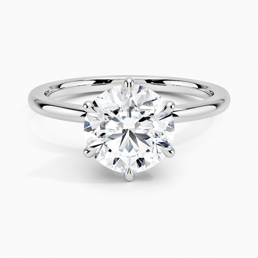 Petal Six Prong Diamond Engagement Ring