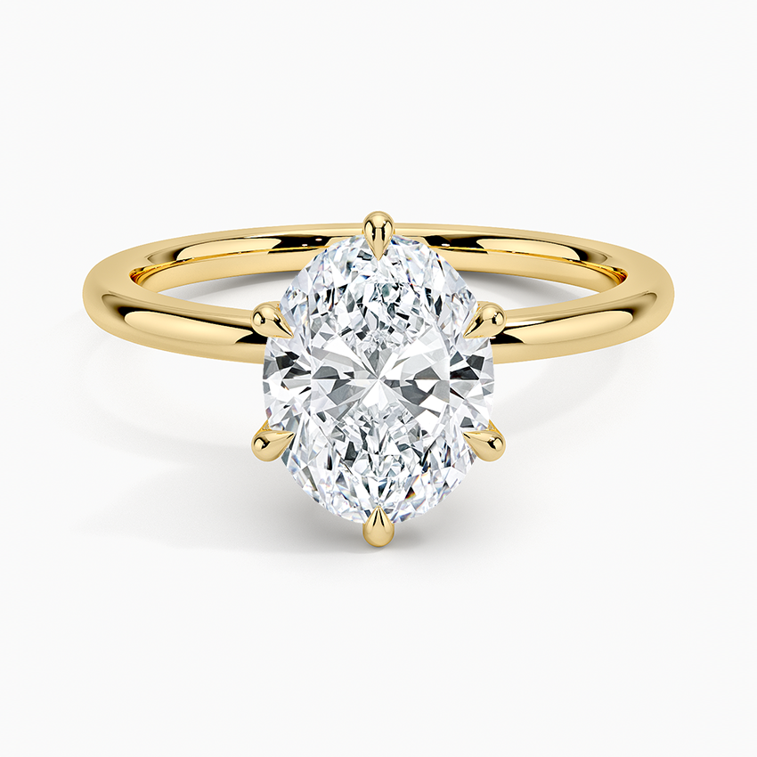 Petal Six Prong Diamond Engagement Ring