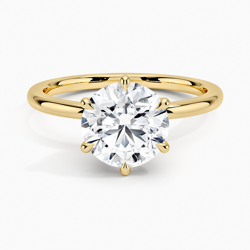 Petal Six Prong Diamond Engagement Ring