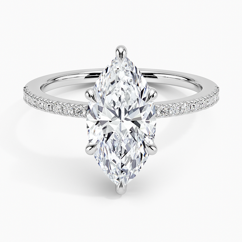 Perfect Fit Half-Coverage Hidden Halo Diamond Engagement Ring