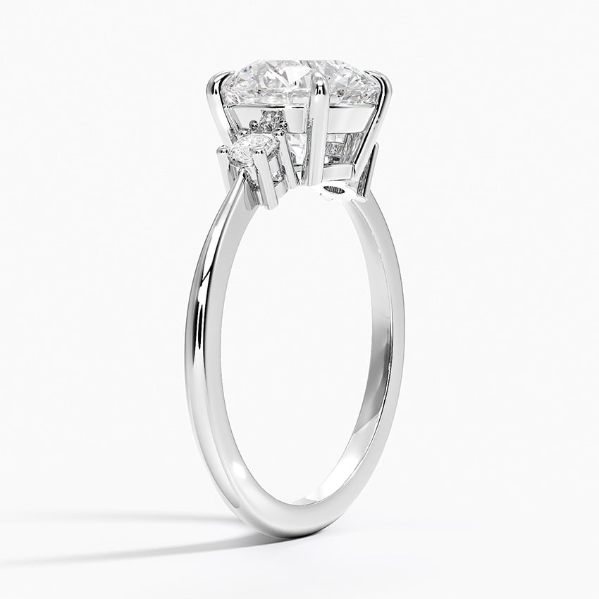 Petite Selene Three Stone Diamond Engagement Ring