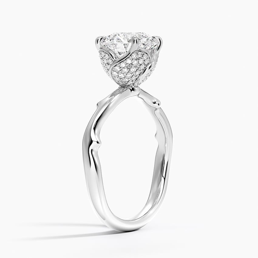 Rose Thorn Hidden Accent Diamond Engagement Ring