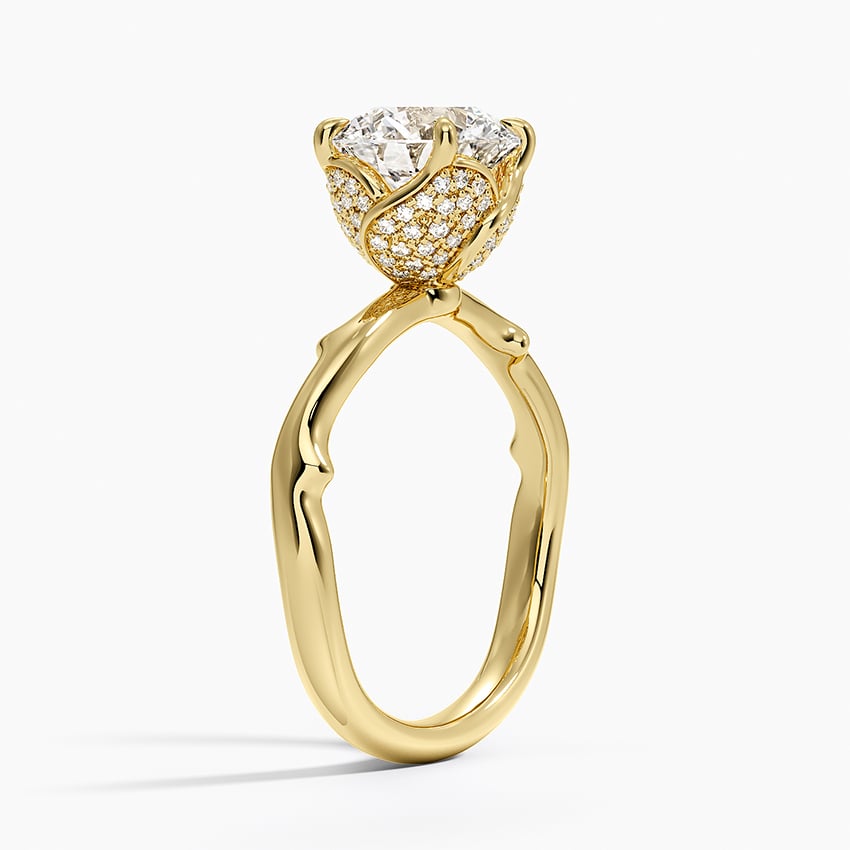 Rose Thorn Hidden Accent Diamond Engagement Ring