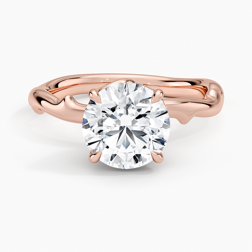 Rose Thorn Hidden Accent Diamond Engagement Ring