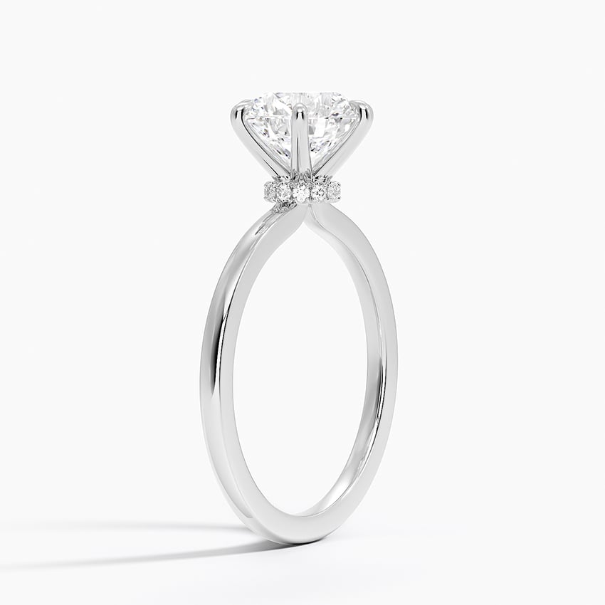 Secret Halo Six-Prong Diamond Engagement Ring