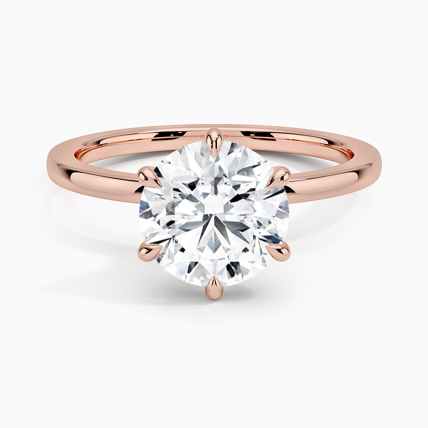 Secret Halo Six-Prong Diamond Engagement Ring