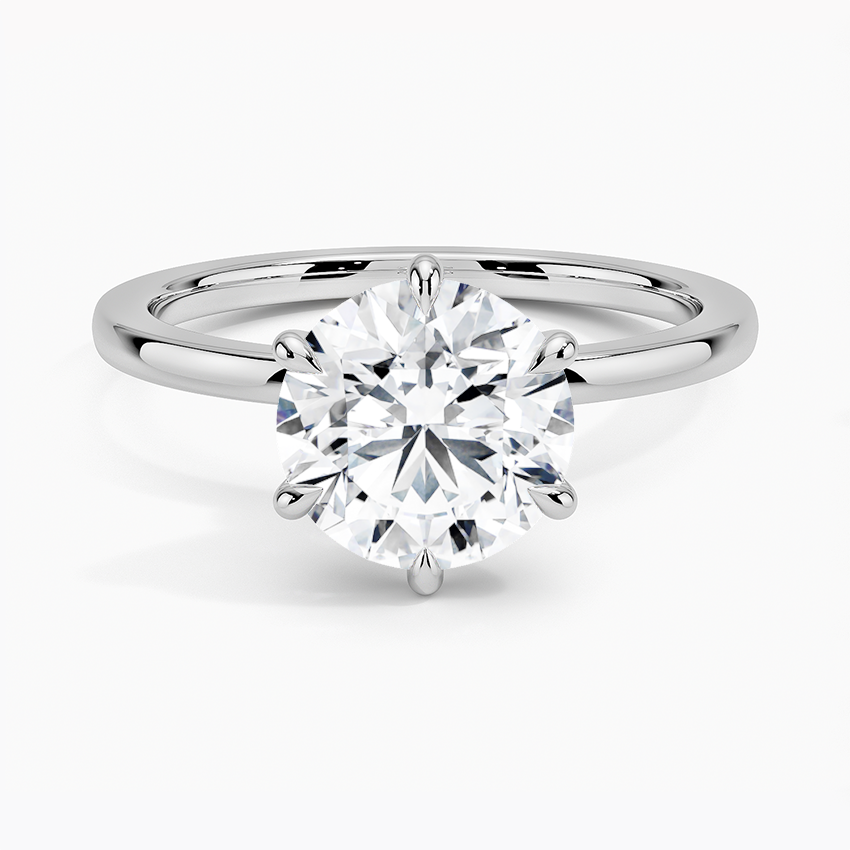 Secret Halo Six-Prong Diamond Engagement Ring