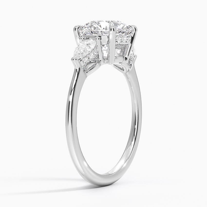 Adorned Opera Three Stone Diamond Engagement Ring