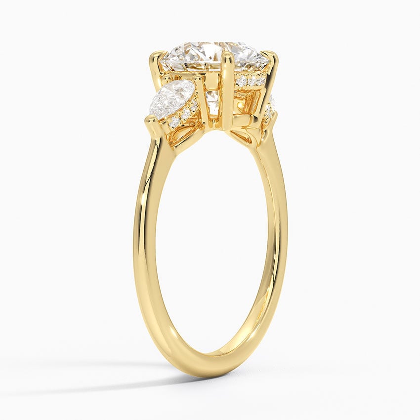 Adorned Opera Three Stone Diamond Engagement Ring