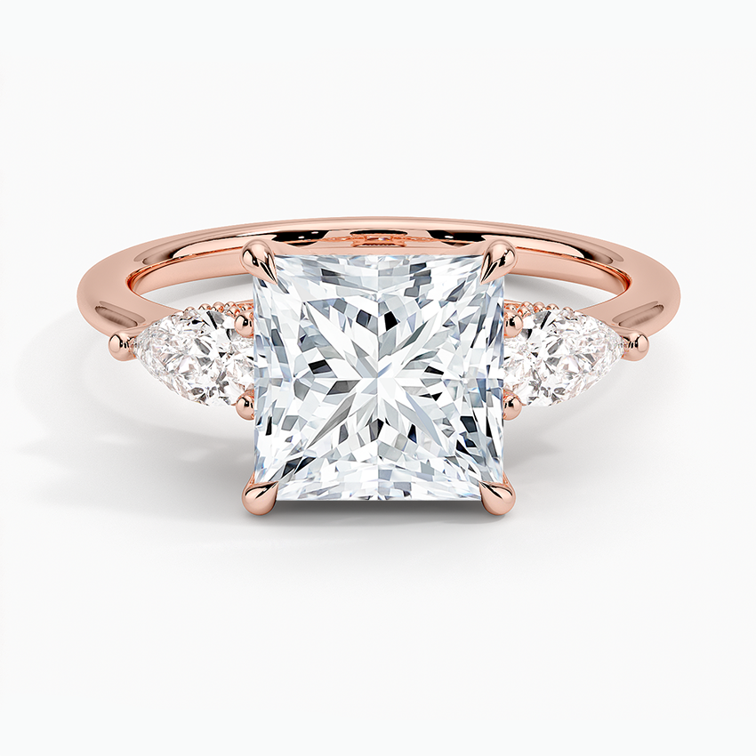 Adorned Opera Three Stone Diamond Engagement Ring