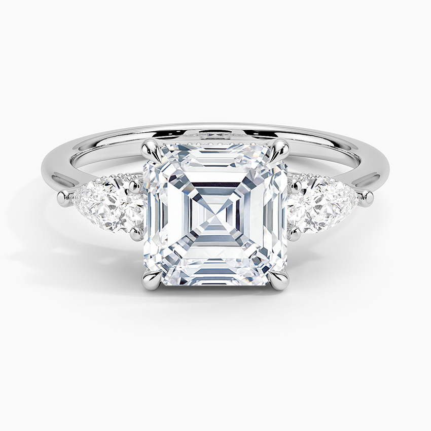 Adorned Opera Three Stone Diamond Engagement Ring