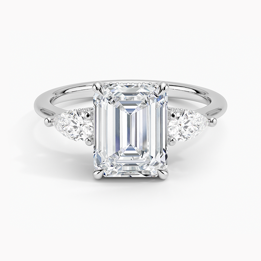 Adorned Opera Three Stone Diamond Engagement Ring