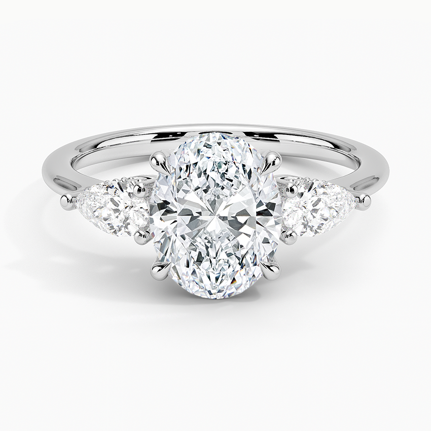 Adorned Opera Three Stone Diamond Engagement Ring