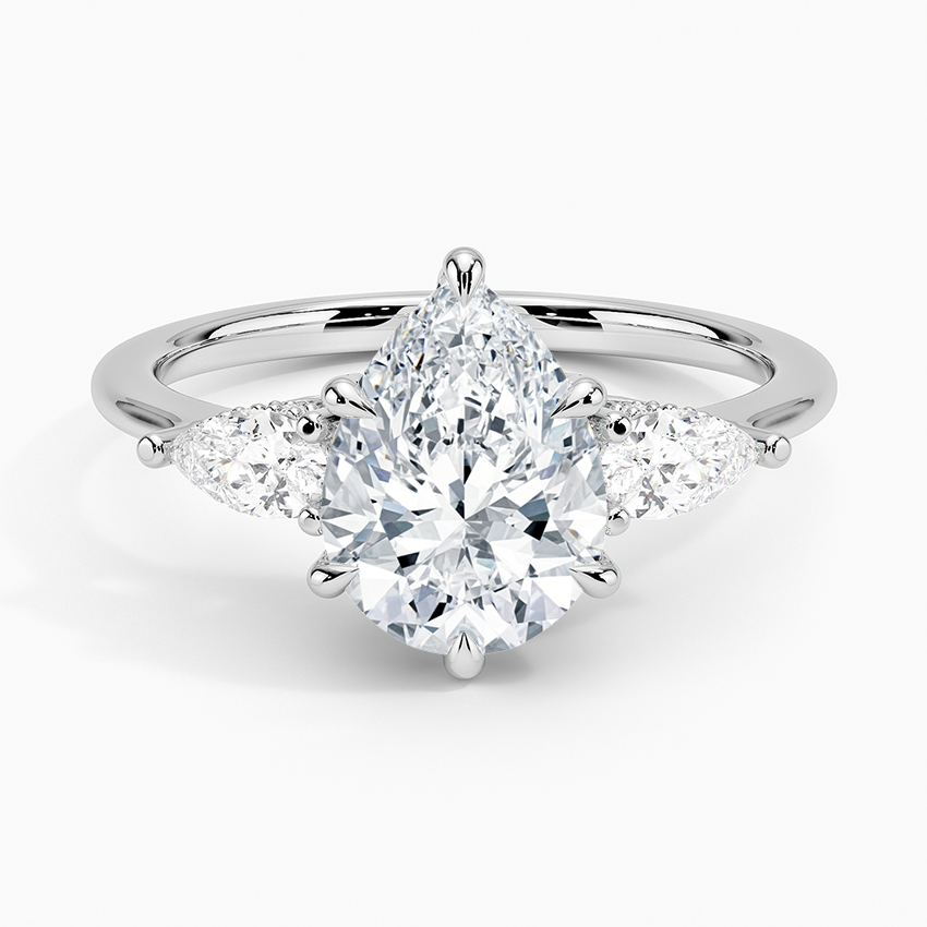 Adorned Opera Three Stone Diamond Engagement Ring