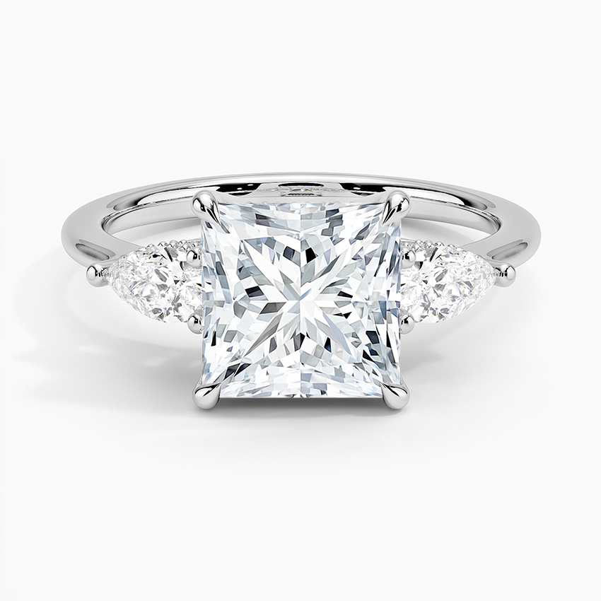 Adorned Opera Three Stone Diamond Engagement Ring