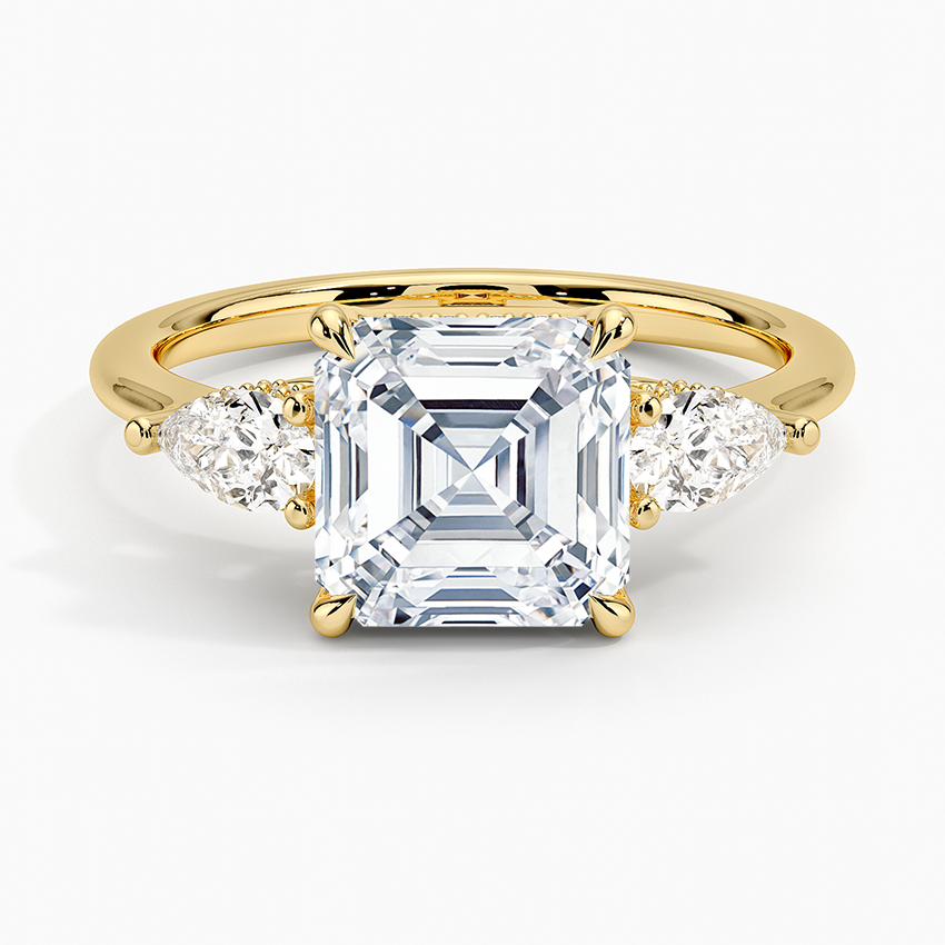 Adorned Opera Three Stone Diamond Engagement Ring