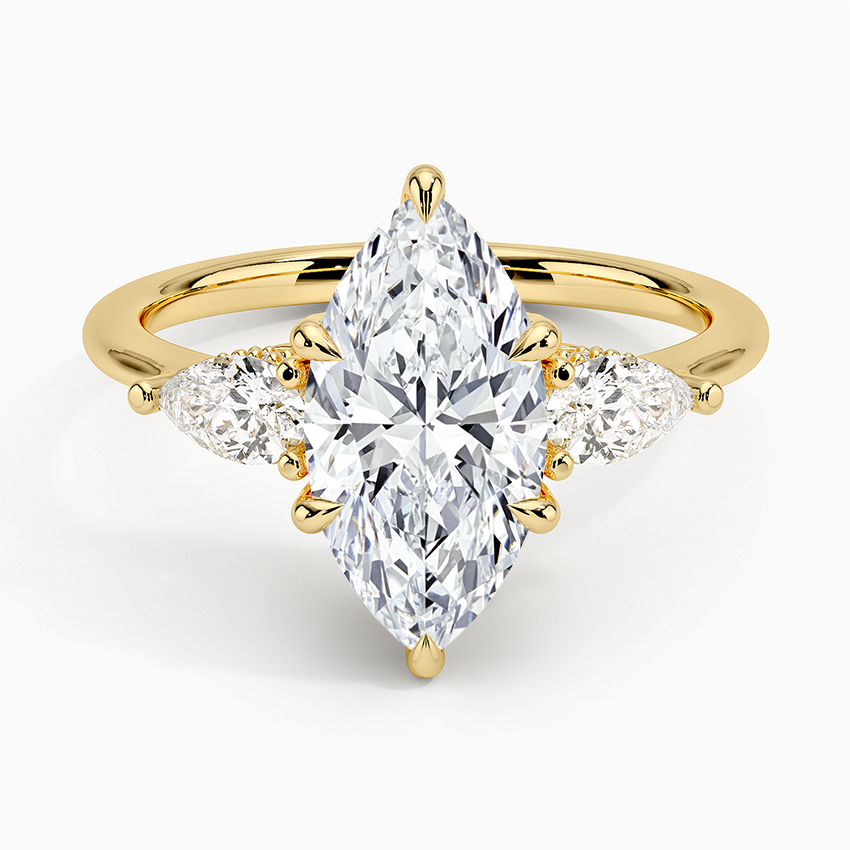 Adorned Opera Three Stone Diamond Engagement Ring