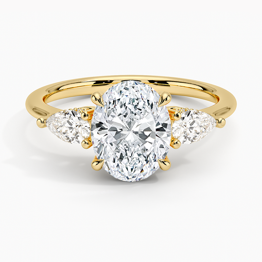 Adorned Opera Three Stone Diamond Engagement Ring