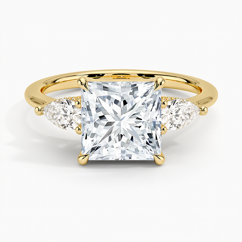 Adorned Opera Three Stone Diamond Engagement Ring