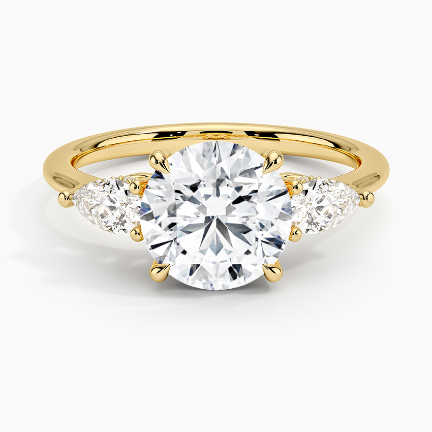 Adorned Opera Three Stone Diamond Engagement Ring