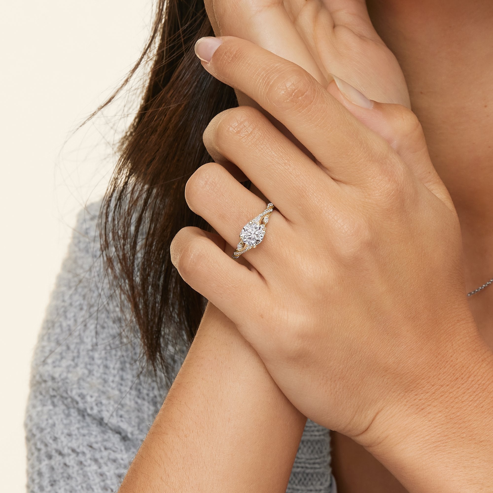 Begonia Vine Diamond Engagement Ring