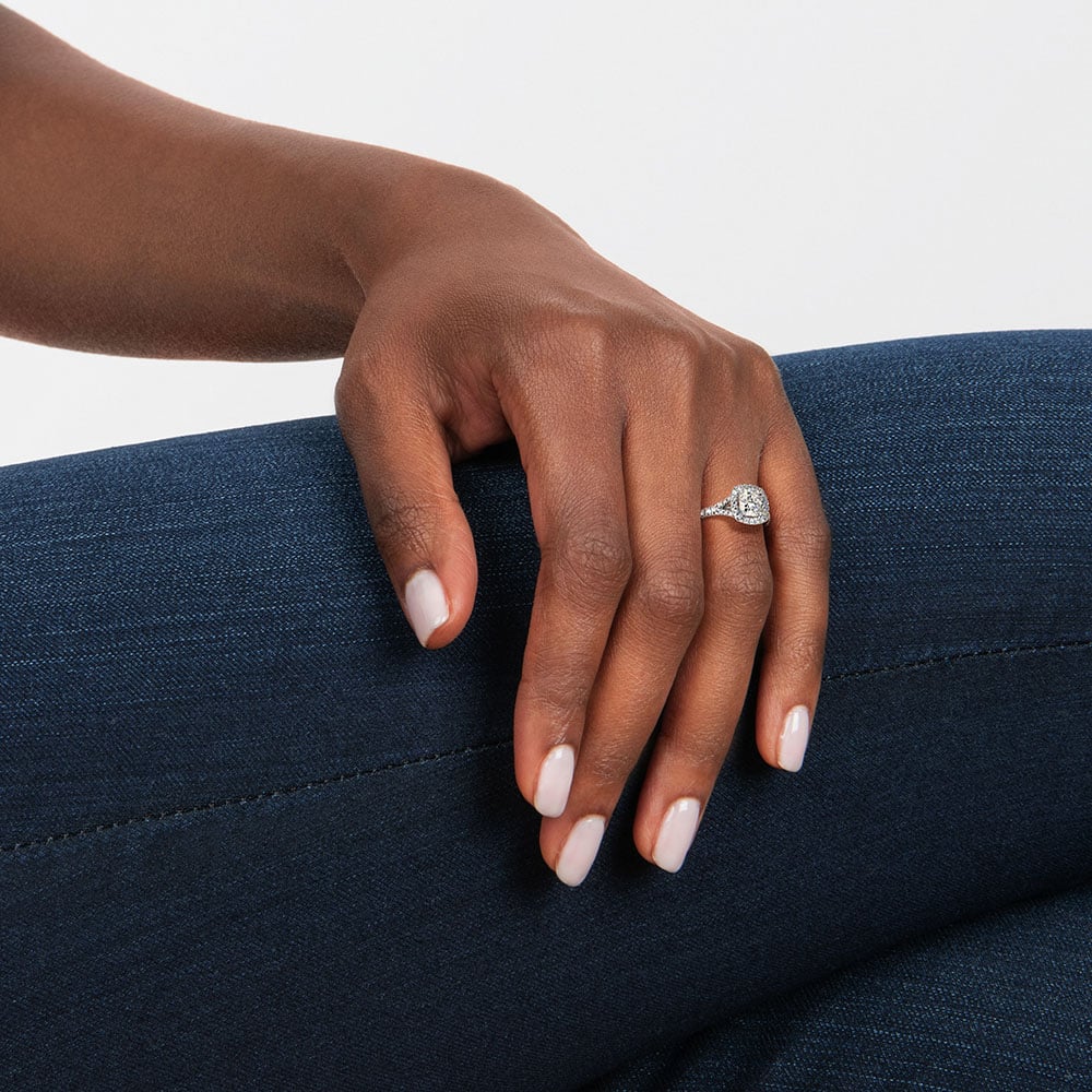 Joy Half-Coverage Diamond Engagement Ring