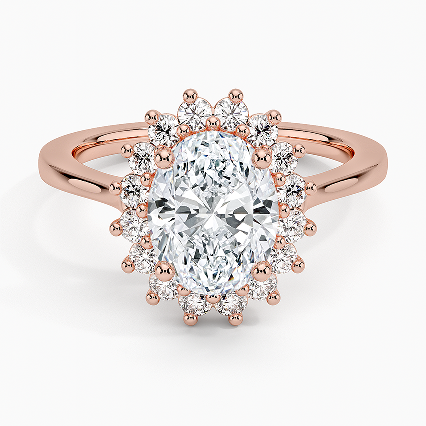 Sunburst Halo Diamond Engagement Ring