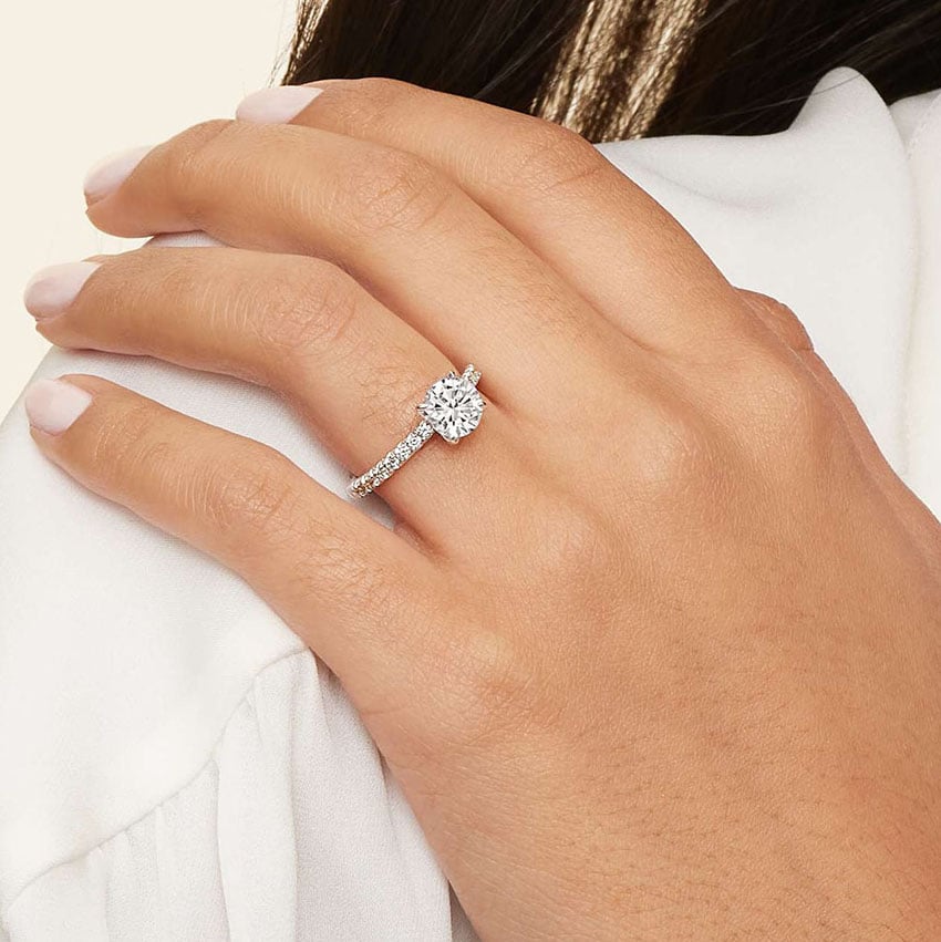 Amelie Half-Coverage Diamond Engagement Ring