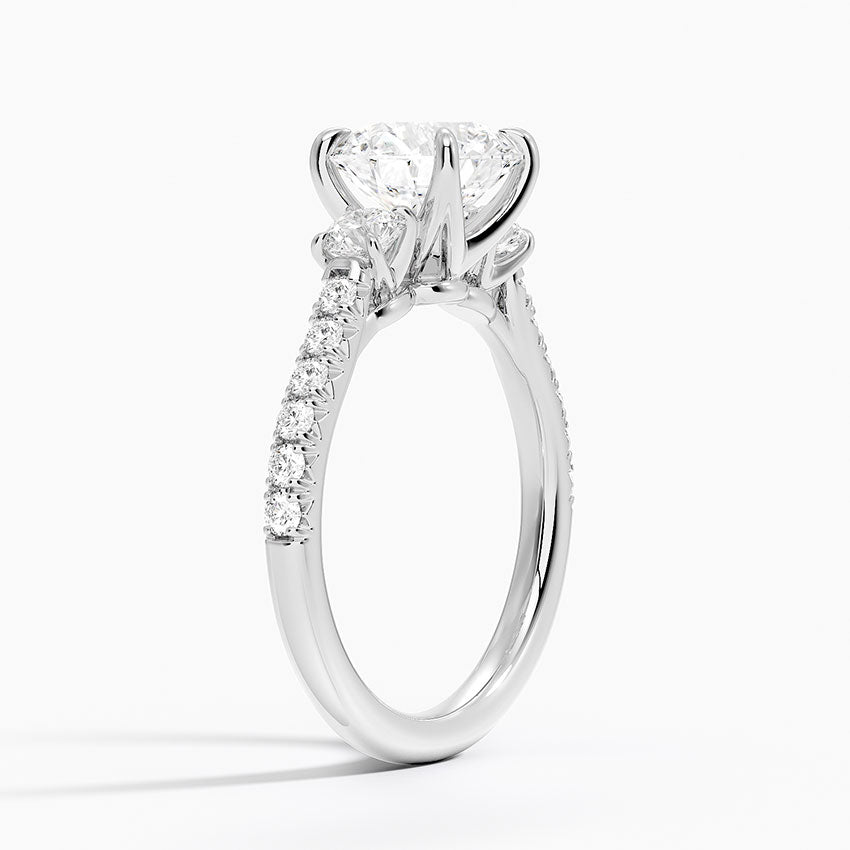 Amelie Three Stone Diamond Engagement Ring