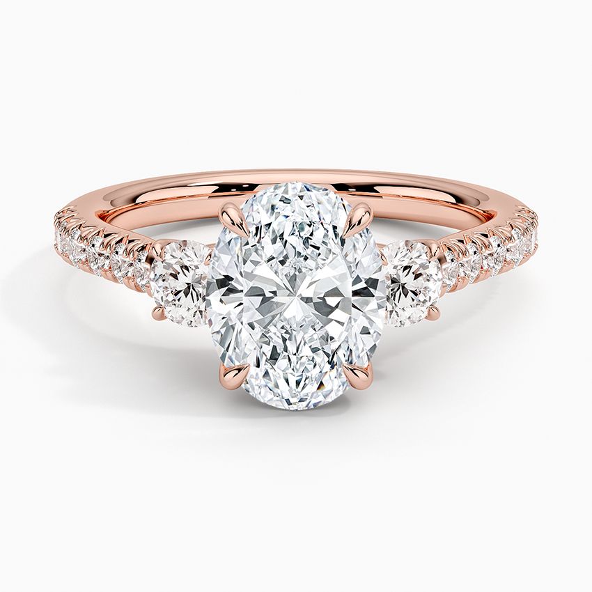 Amelie Three Stone Diamond Engagement Ring