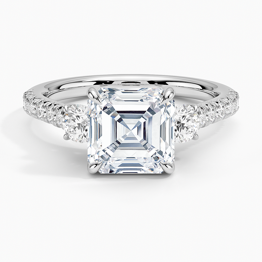 Amelie Three Stone Diamond Engagement Ring